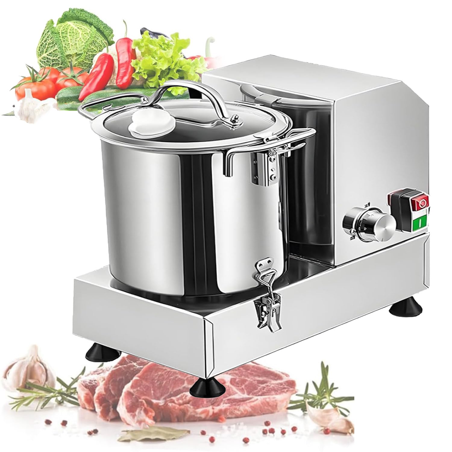Procesador automático de alimentos con cuchillas en forma de S para cortar y moler eficientemente en gran capacidad
