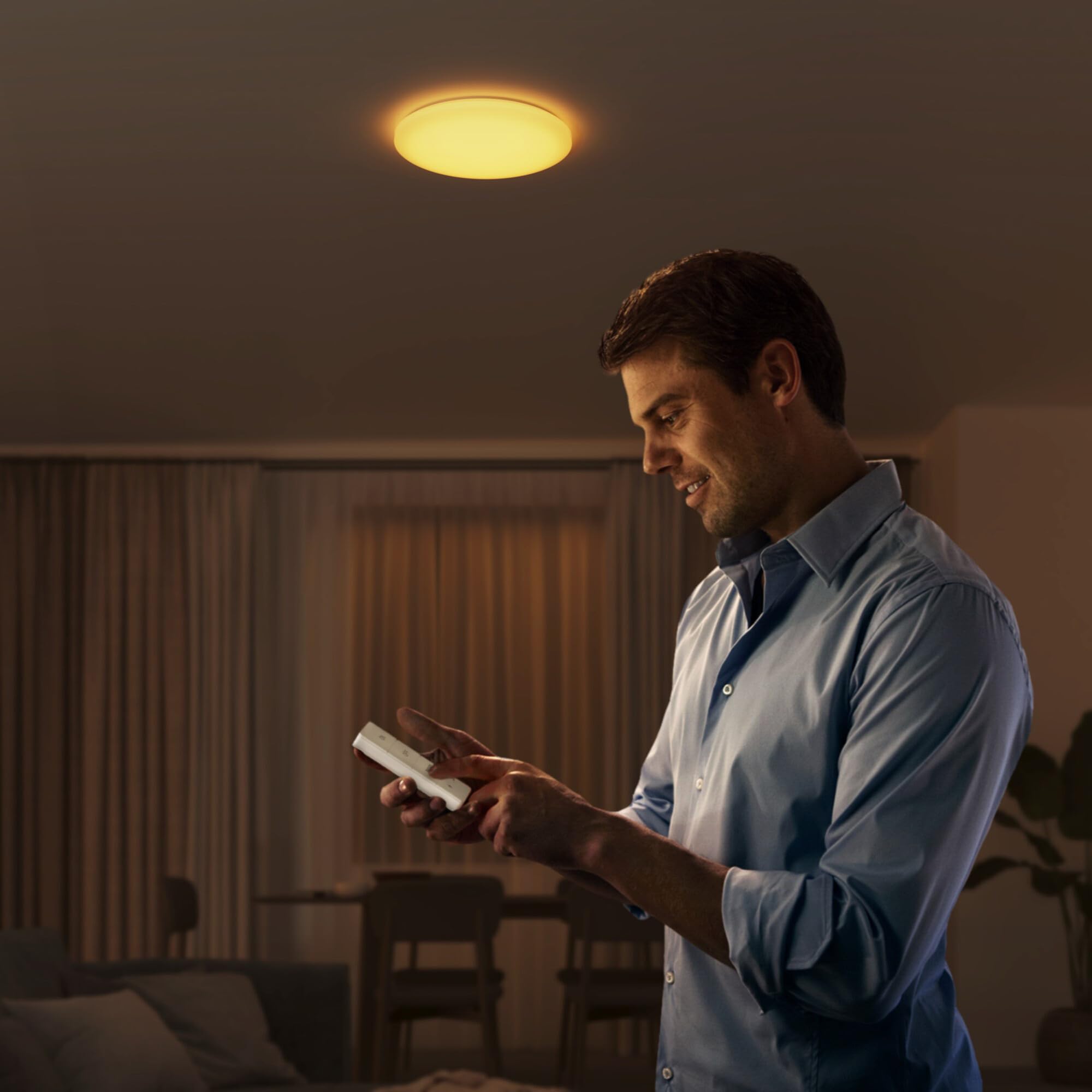 Philips LED Wincel, Plafoniera Rotonda, Luce Bianca da Calda a Fredda, Dimmerabile, 40W, Bianco