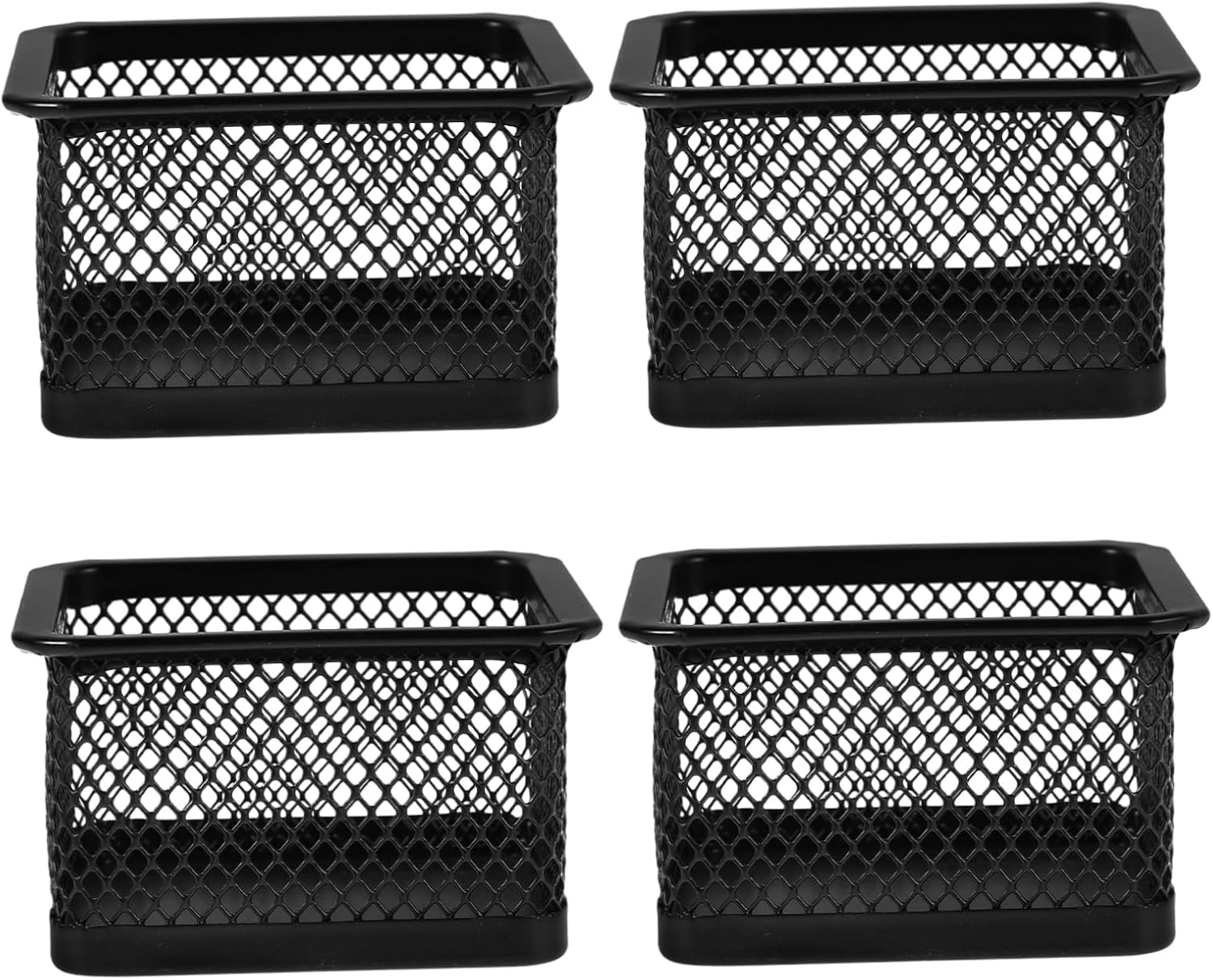 Alipis 4pcs Stylish Iron Mesh Paper Clip Organizer Desk Paperclip Dispenser Office Desk Paperclip Holder Pantry Organization