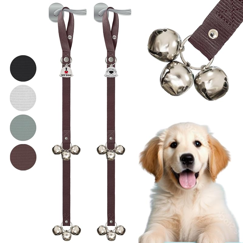 Campainha para cães para treinamento de higiene Caldwell's Pet Supply Co. Marrom, conjunto com 2