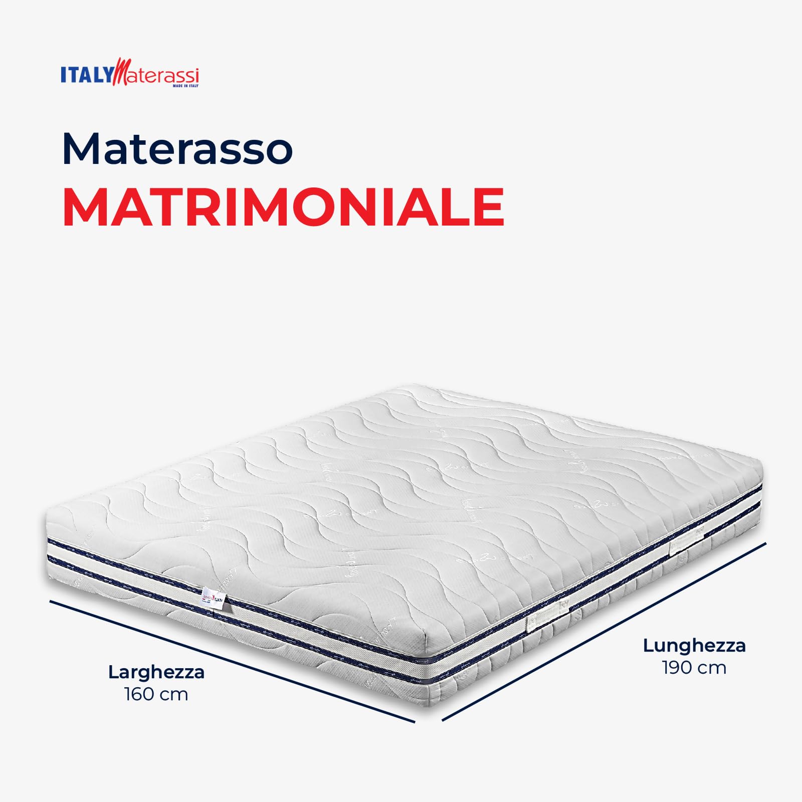 ITALYMATERASSI Materasso Matrimoniale MED 3.1 160x190 cm in Memory Foam e Molle Insacchettate con 2 Cuscini, Alto 24 cm, Dispositivo Medico Detraibile, Made in Italy