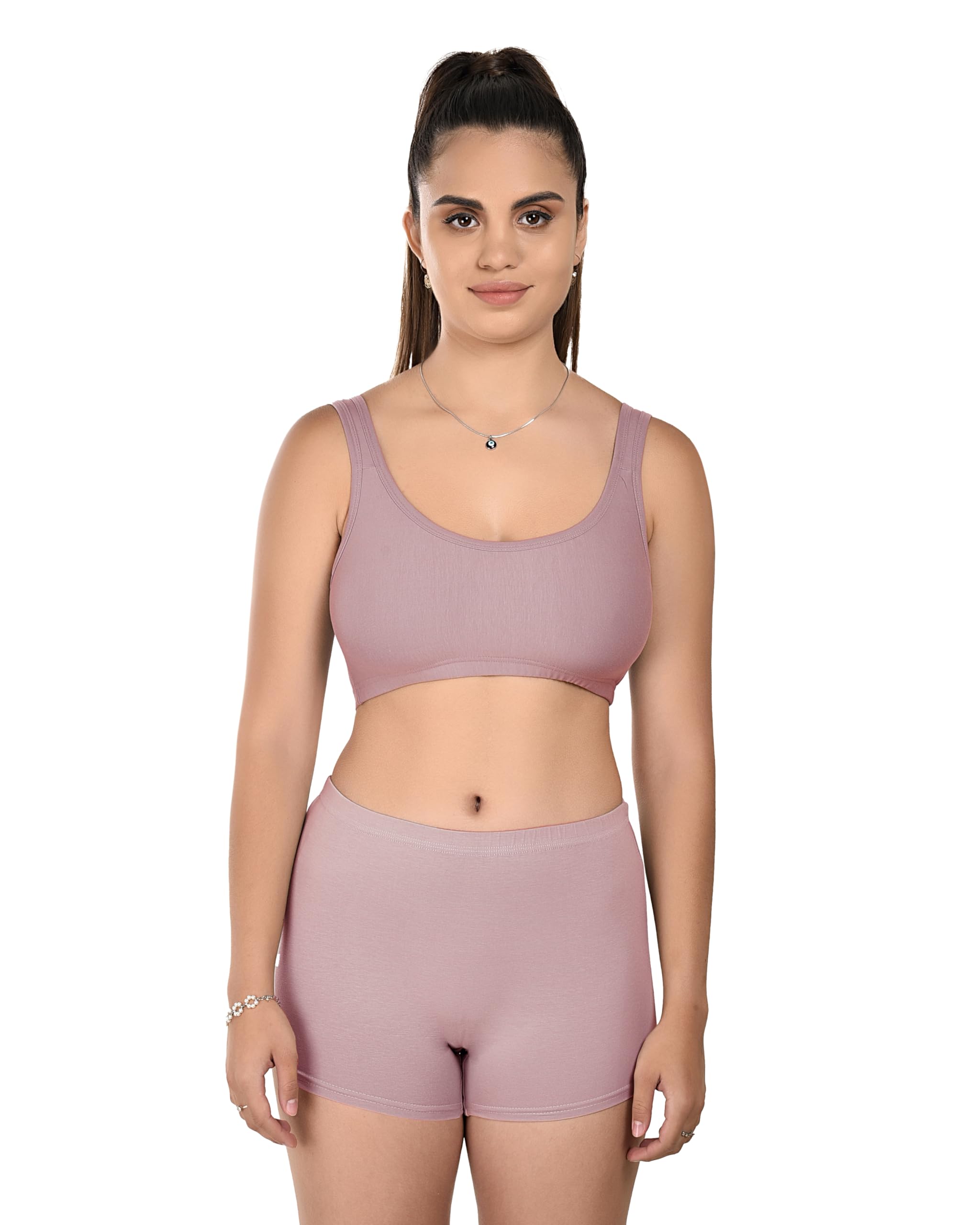 elina Women's Soft, Bamboo, Cotton, Set, Non-Padded, Sports, Bra and Panty Set (Dhara-Set)-picture-19