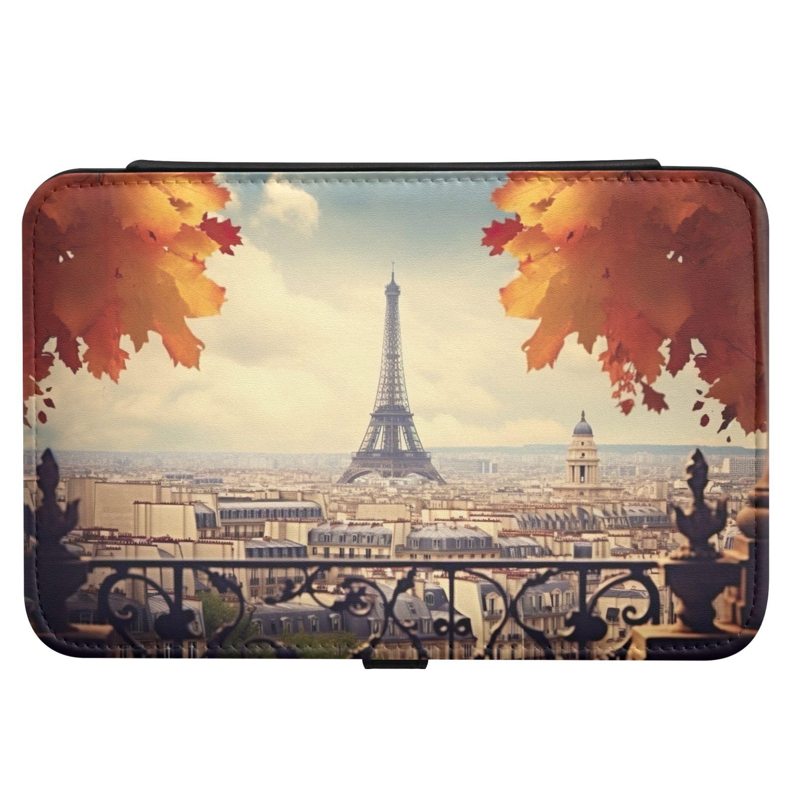 Haskirky Paris Eiffel Tower Jewelry Box Portable PU Leather Travel Jewelry Organize for Women Jewelry Storage Display Holder for Ring, Necklace, Earring