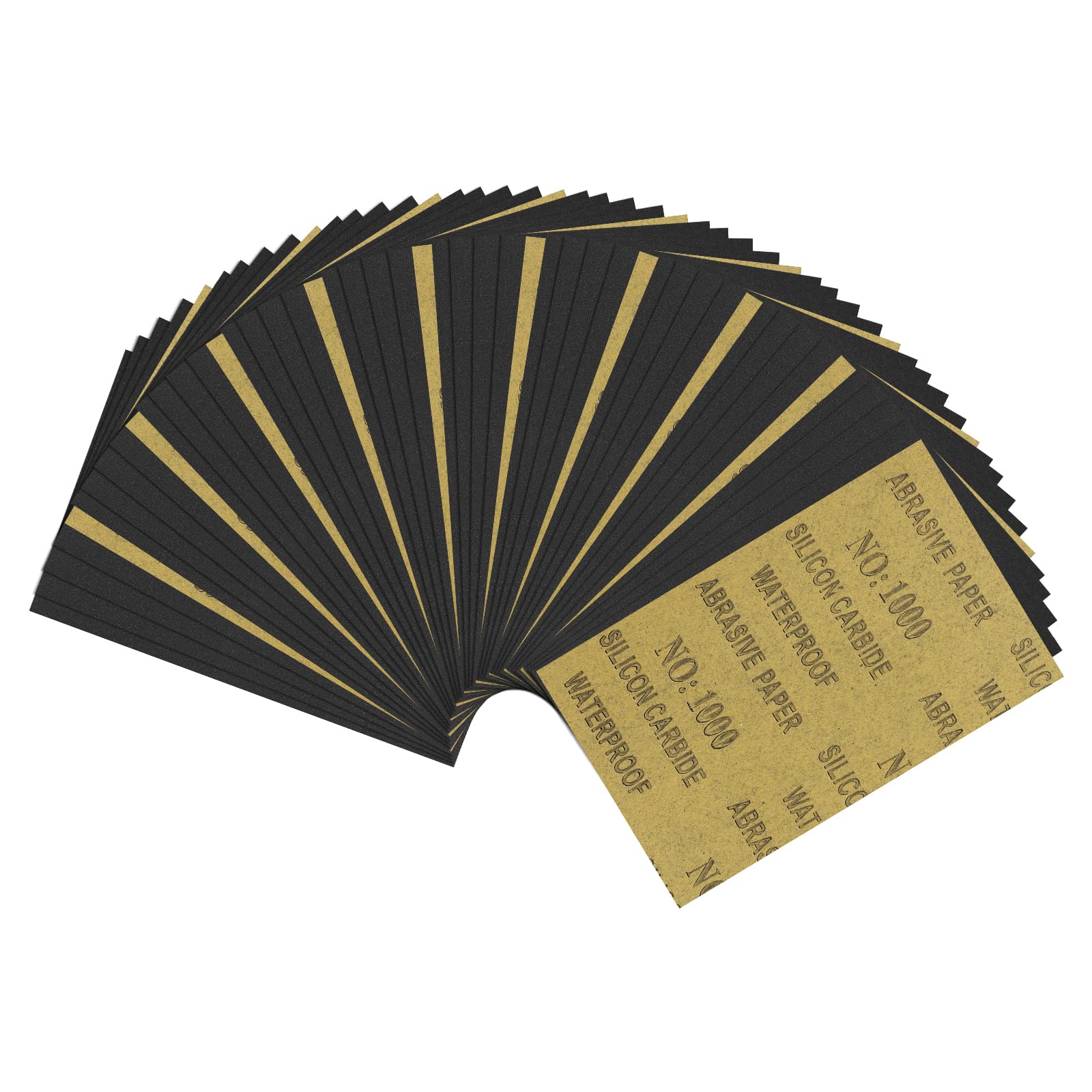 Kozelo 50pcs Sand Papers - [5.5 x 9 Inch x 1000 Grits] Sandpaper Sheets for Metal Auto Wood Polishing and Scratches Removing, Silicon Carbide Abrasive