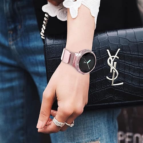 Miniatura 4 de KONAFEI Funda compatible con Google Pixel Watch 2 (2023)  Pixel Watch con protector de pantalla, cubierta protectora brillante de vidrio templado,