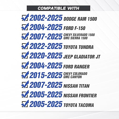 Miniatura 2 de Bastidores de cama ajustables de 27 a 30 pulgadas de altura compatibles con TacomaTundraRam 1500Silverado y Sierra 1500F150Gladiator