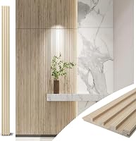 Art3d Ashtree Slat Wood Wall Panels - 4-Pack + End Trim, 108x5.7in Acoustic Slat Panels for Modern Interior Ceiling Decor, 17.7 sq ft Coverage