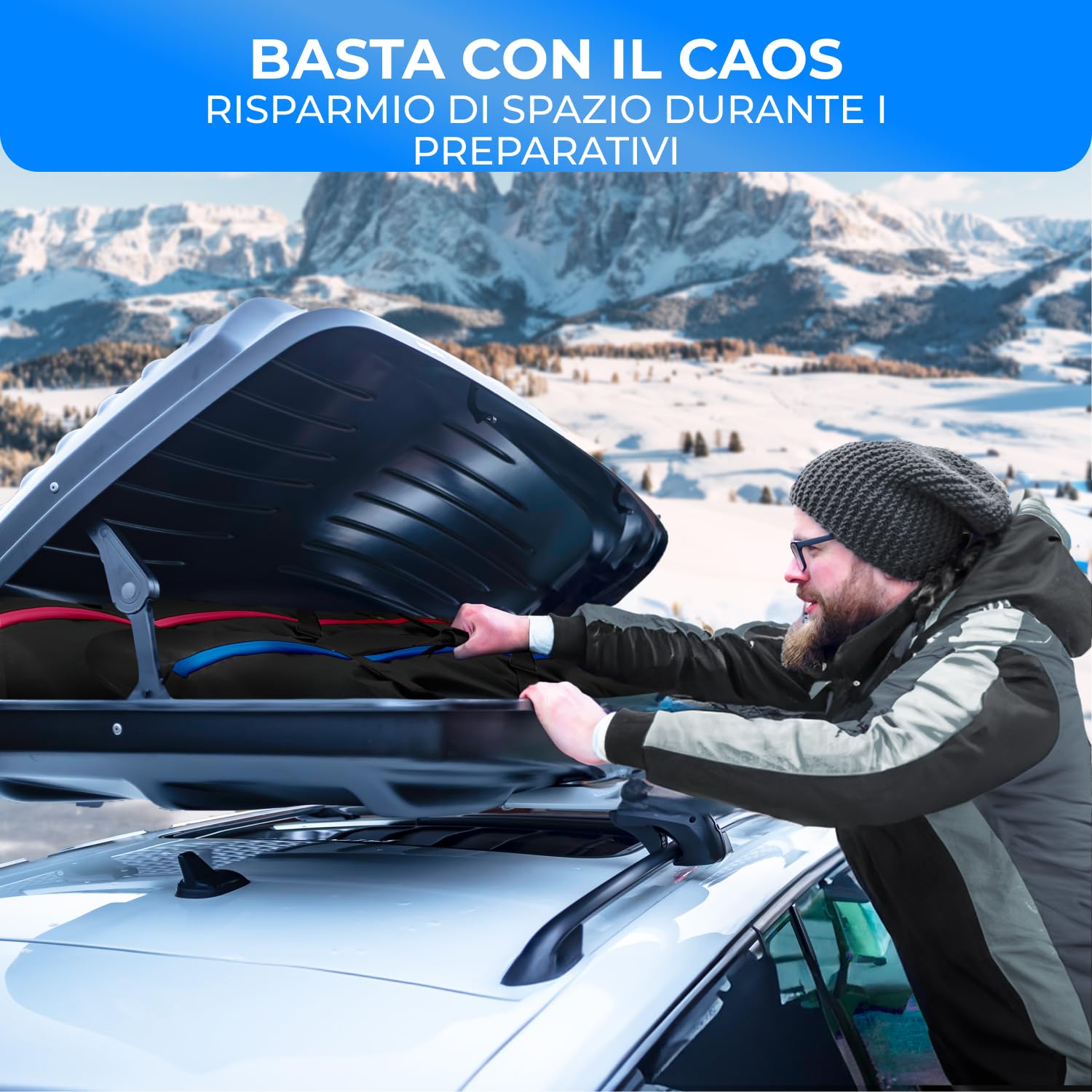 STYNGARD Sacca porta sci [fino a 180 cm] - Borsa sci in materiale resistente con cerniere di alta qualità - Modello Aspen