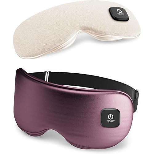 Heated Eye Mask - Cordless Eye Mask for Dry Eyes, Eye Relief, Improved Sleep, Washable Eye Heating pad for Travel and with Replaceable Shell (Purple)