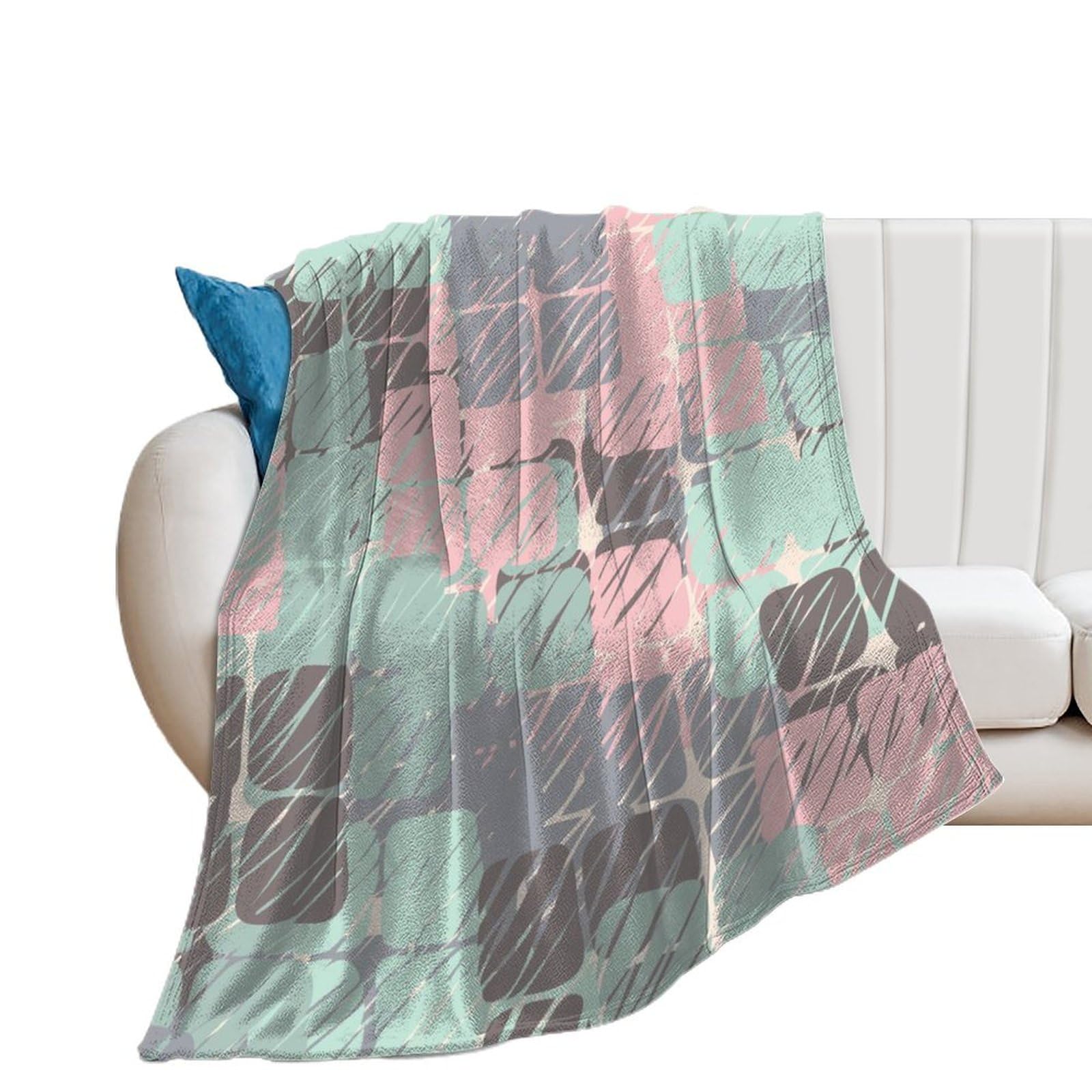 Plaid rose vert doudoune pour des soirées au salon pleines de tendresse