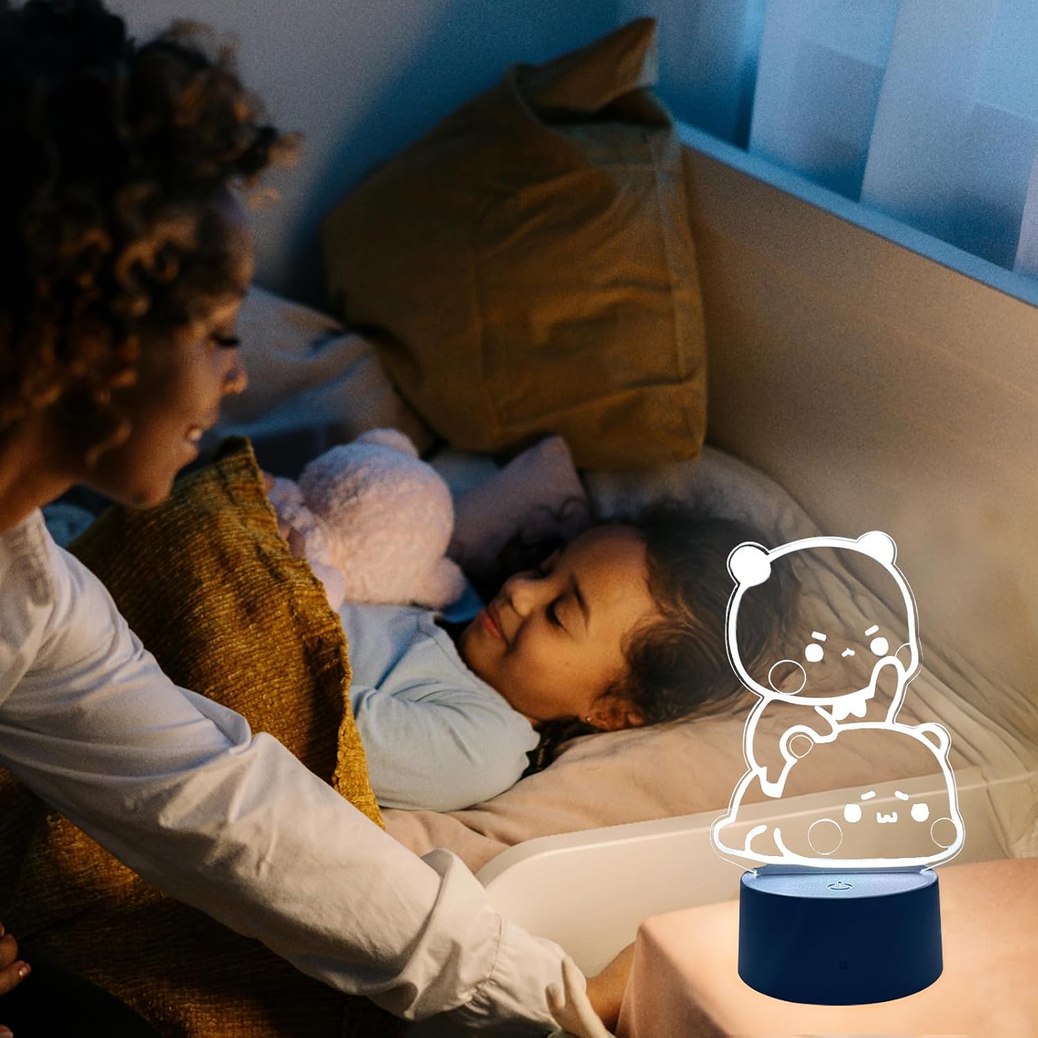 Bear Shaped 3D Night Light Gifts, Cartoon Table Lamp with Remote Control Gifts for Girls Birthday Christmas Valentine