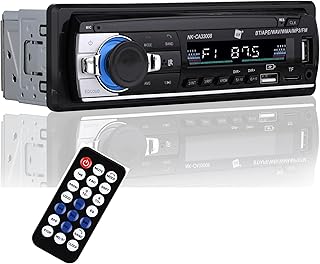Radio samochodowe NK Auto - 1 DIN - 4x40W - Bluetooth 4.0, AUX, odtwarzacz MP3 i podwójny port USB, dźwięk stereo FM, zestaw głośnomówiący, pilot zdalnego sterowania, wyświetlacz LCD, iOS & Android