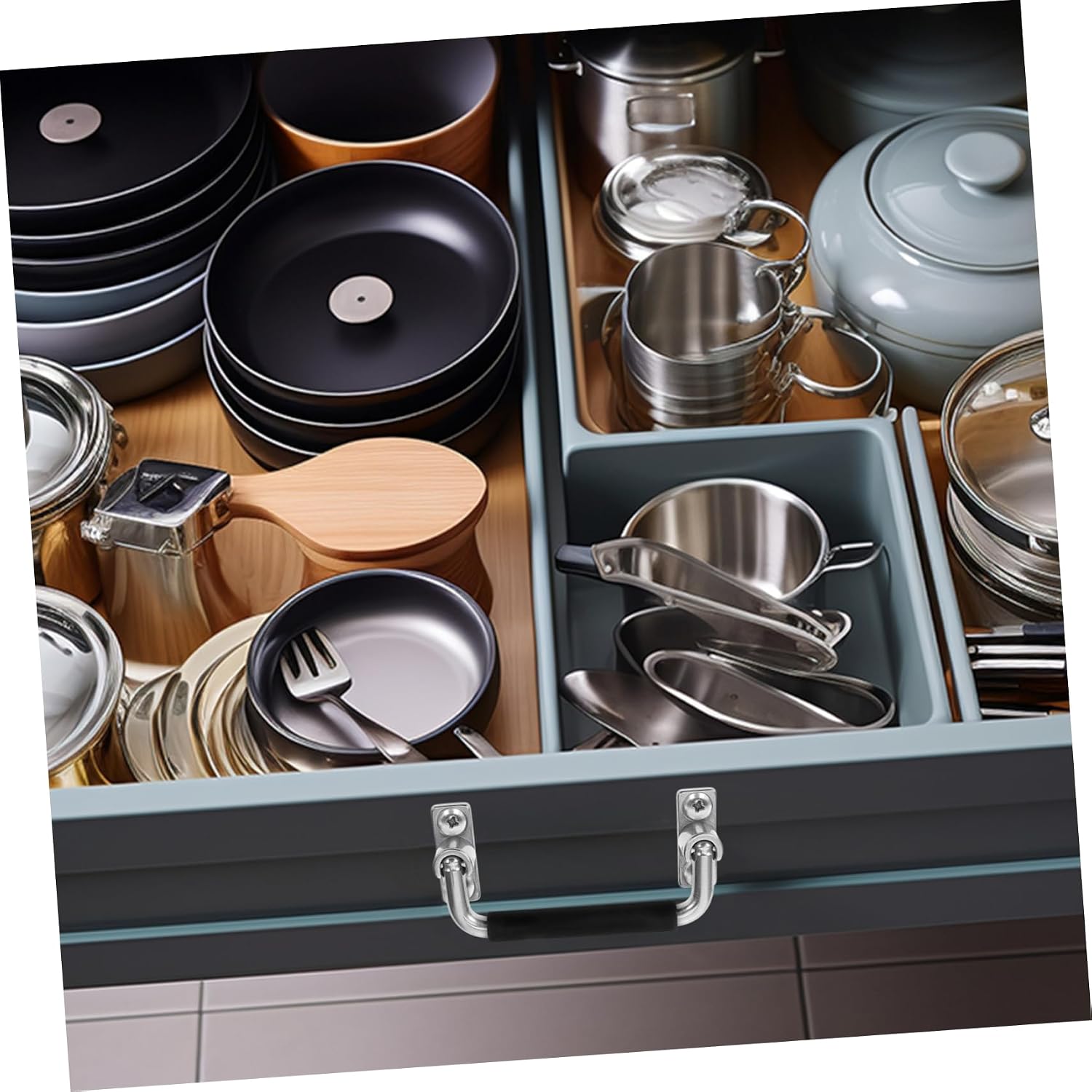 Stainless Steel Folding Handle with Rubber Grip Heavy Duty Pull Handle for Trailers Cabinets and Equipment Positioning for Easy Use and Comfortable Design