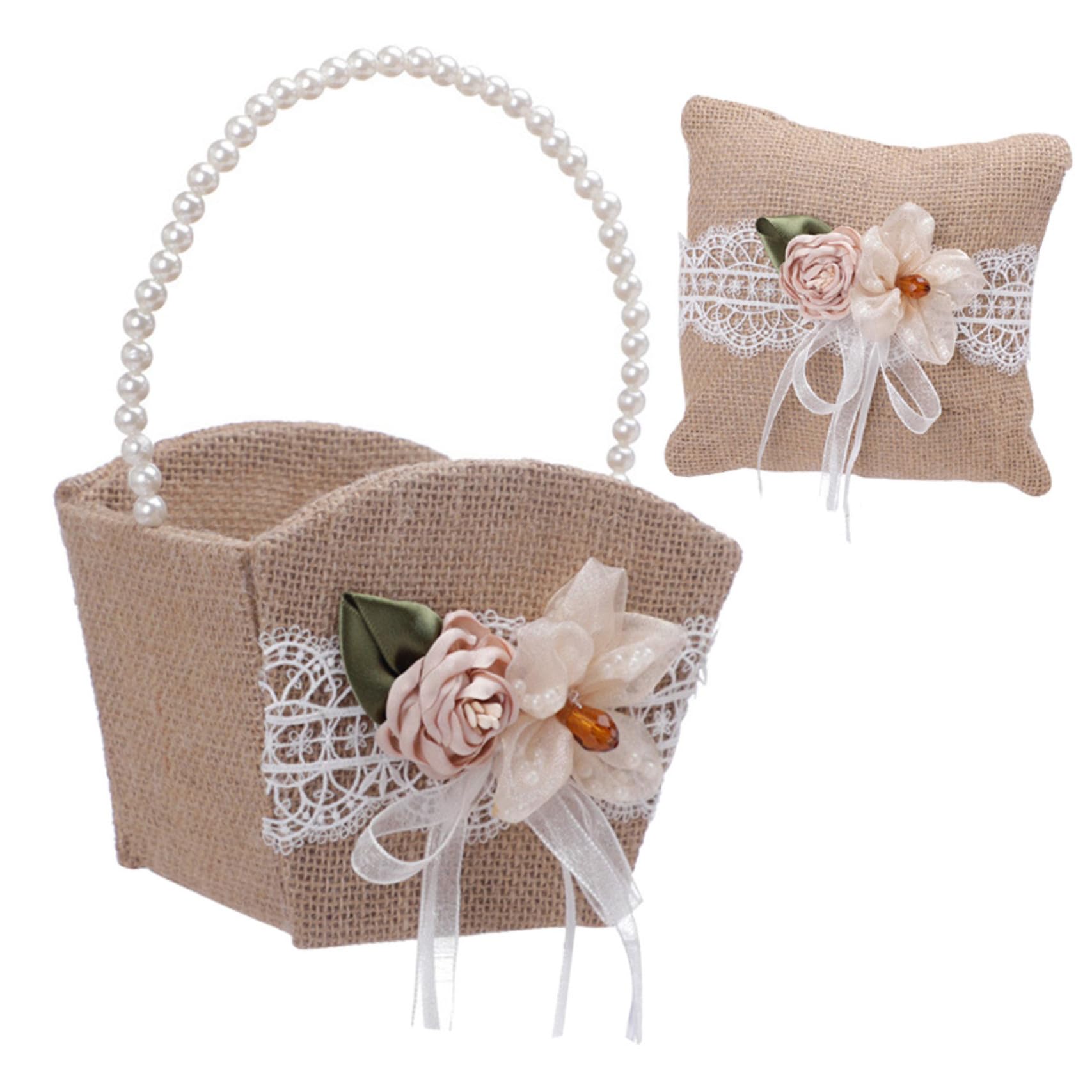 Coussin de mariage en lin et perles pour sceller votre amour éternel