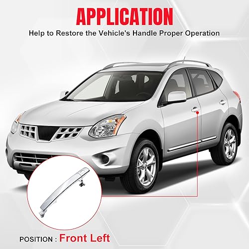 Miniatura 5 de 81068 - Manija exterior cromada para puerta, lado delantero izquierdo del conductor, compatible con Infiniti FX35 FX45 03-08, G35 03-07 | Compatible