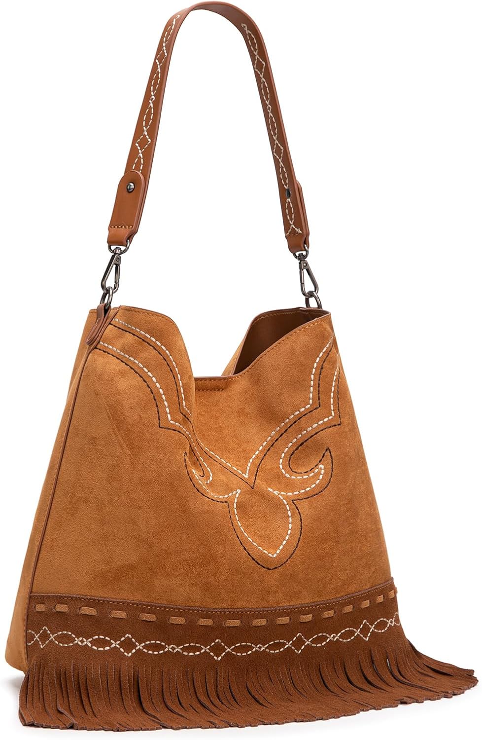 Montana West Fringe Suede Hobo Bags for Women Soft Designer Top Handle Shoulder Bag