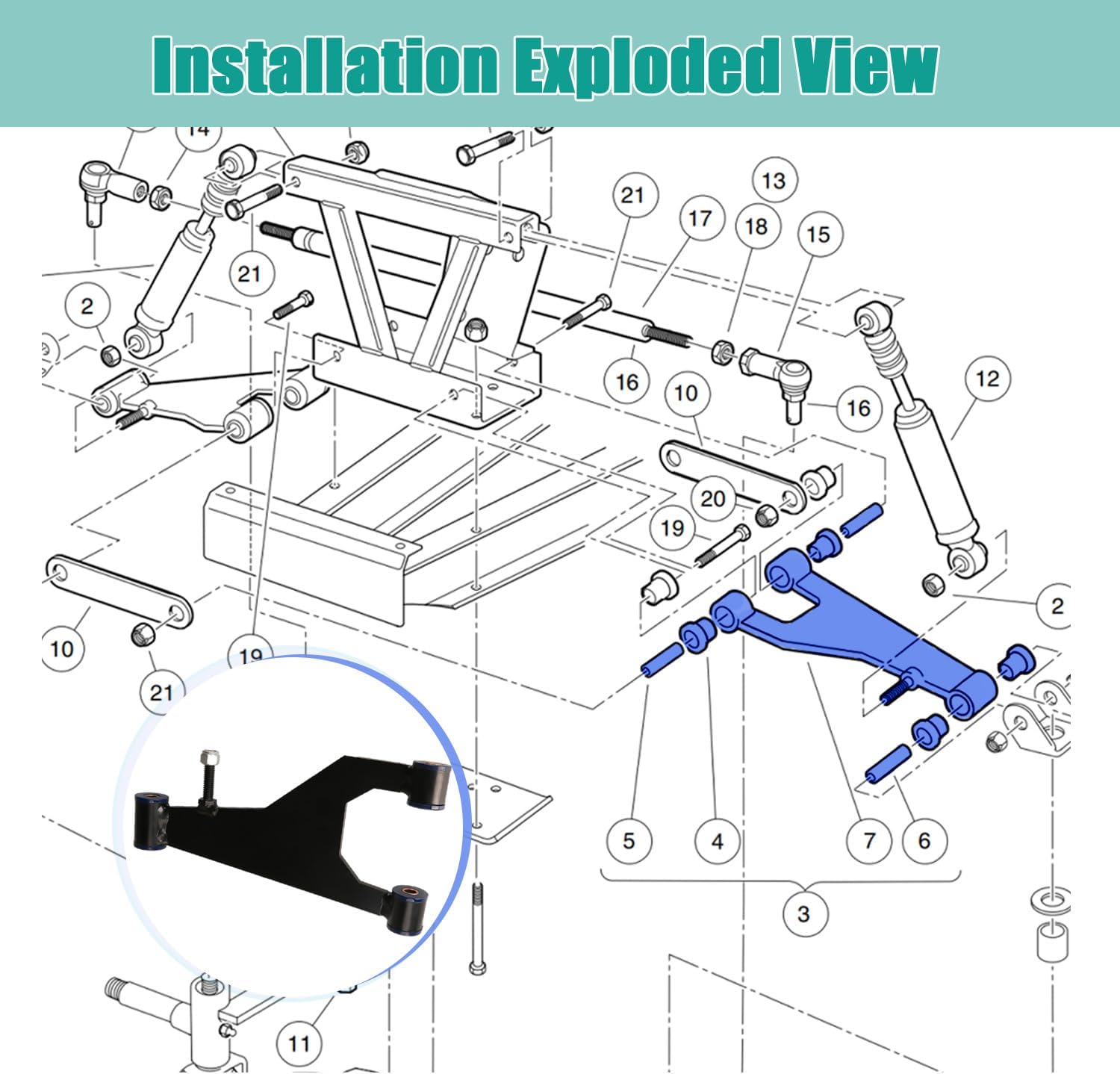 DRIVE UP Golf Cart Delta A-Plate Sub Assembly for Club Car DS 1993-UP Gas and Electric Golf Carts OEM 1016353