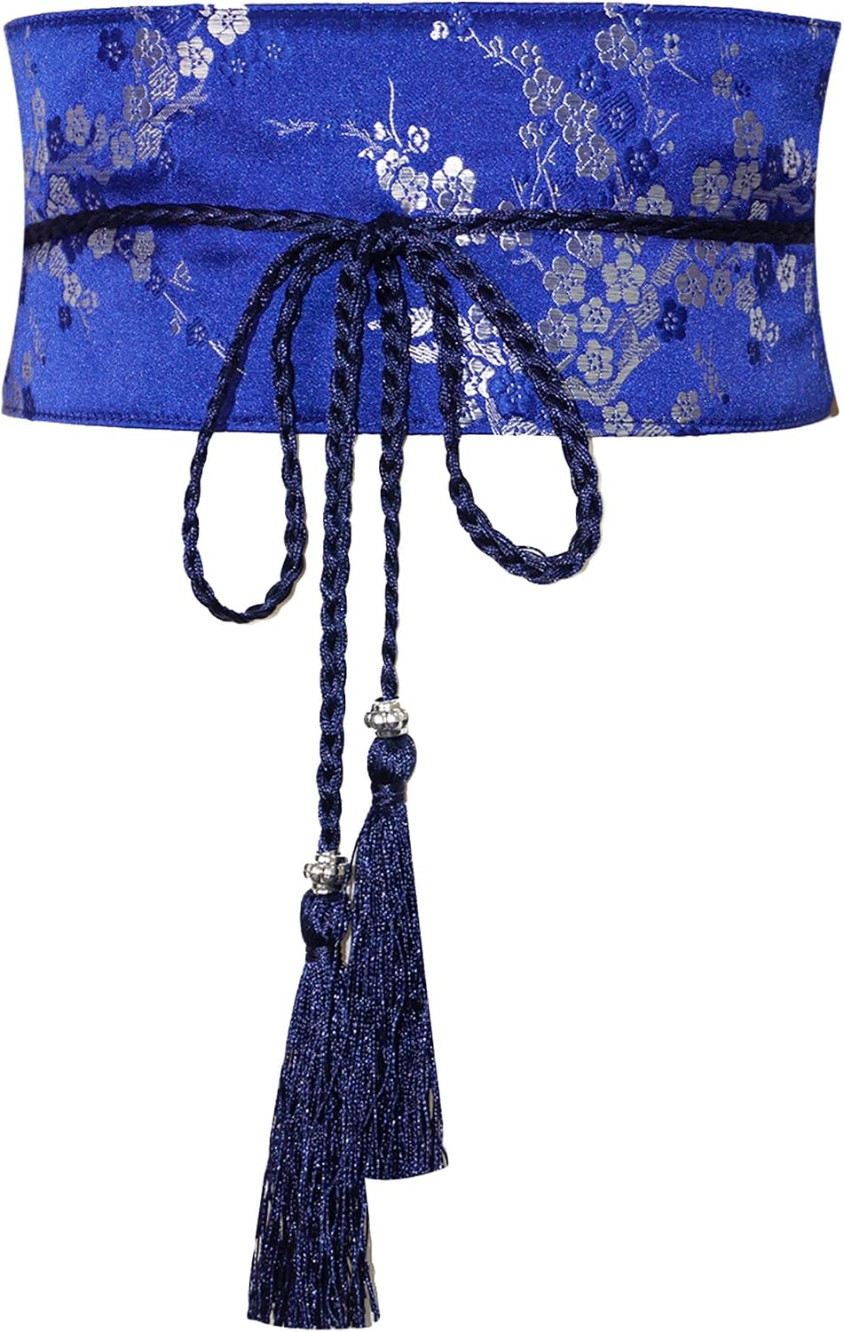 ZooBoo Satin Embroidered Hanfu Obi Sash Belt with Tassel