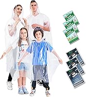 SWOGAA Extra Thick Reusable Rain Ponchos Family 6-Pack: 3 Adult & 3 Kids 100% Waterproof Emergency Ponchos