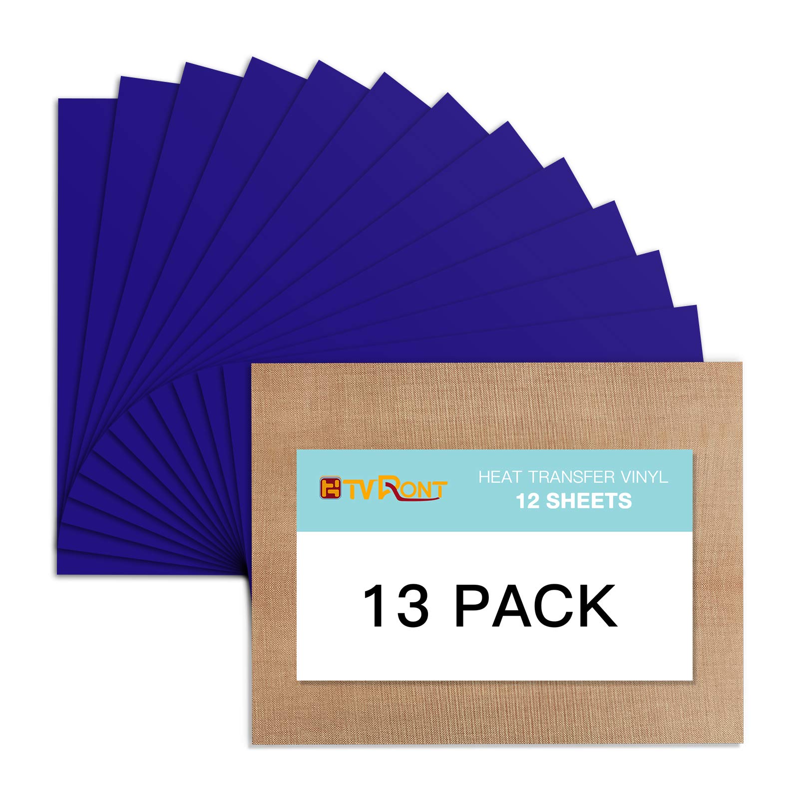 Blue HTV Heat Transfer Vinyl Bundle: 13 Pack 12" x 10" Blue Iron on Vinyl