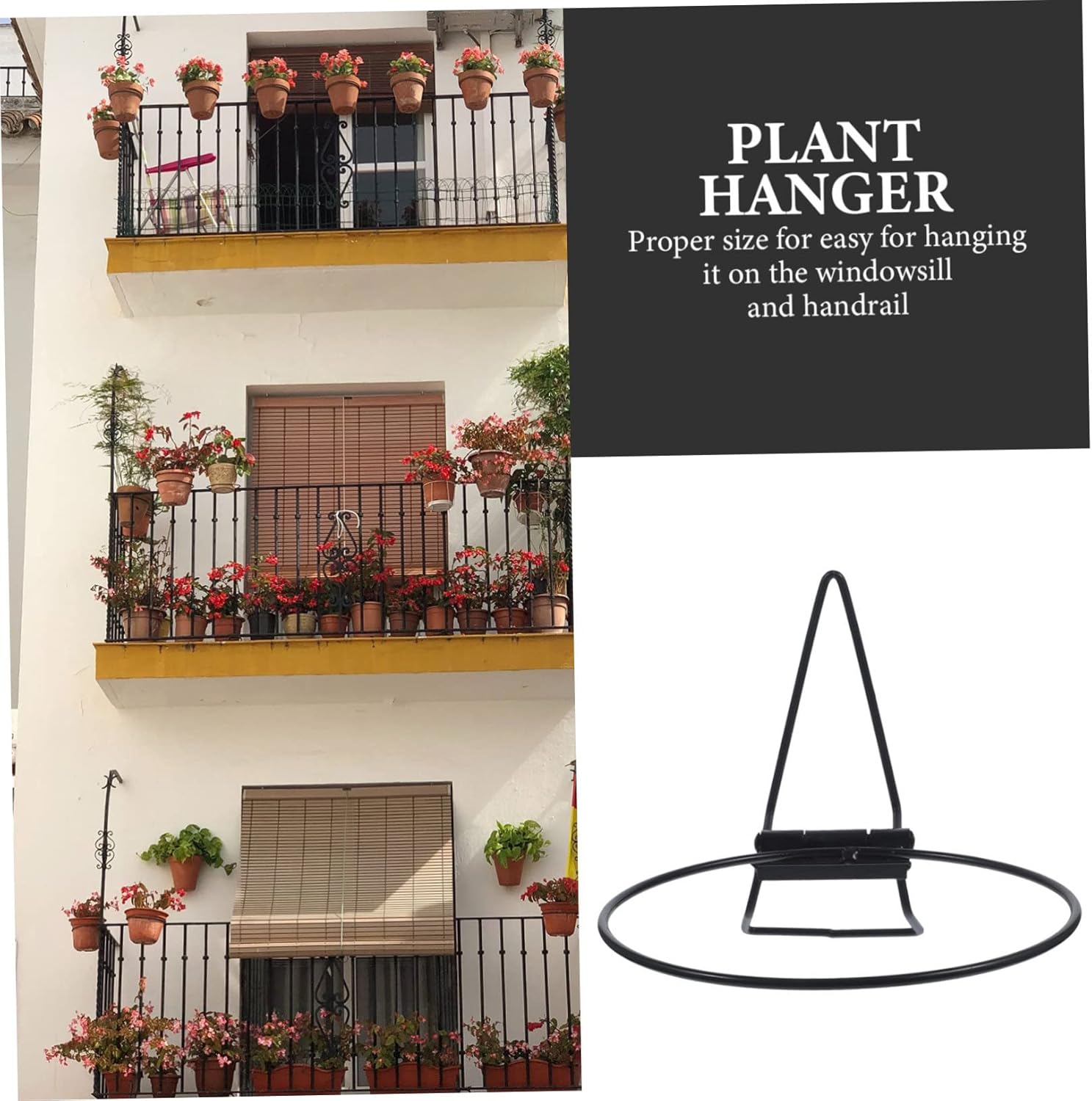 BESTOYARD 6 Pcs Railing Flower Pot Hanger Indoor Hanging Planters