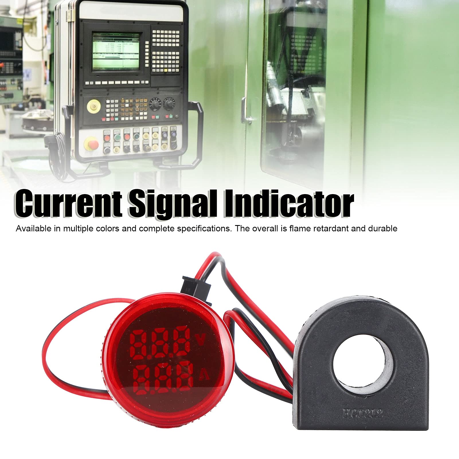 QANYEGN Current Signal Indicator, Universal Dual LED Display Voltage Current Meter, Digital Indicator Voltmeter Ammeter for Industrial (Red)