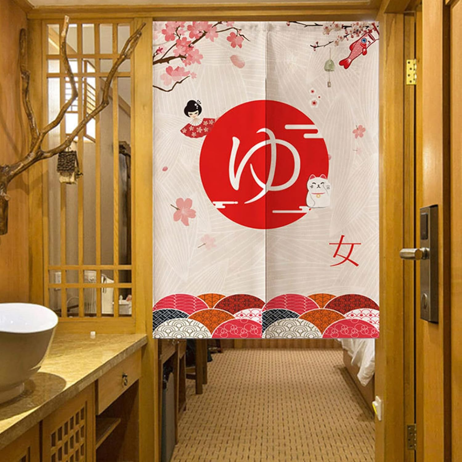 暖簾 おしゃれ のれん ドアカーテン ゆ 和風 湯 暖簾ゆ 目隠し 温泉 和風暖簾 男湯 ロングのれん 女湯 カーテン 遮光 80 90cm 玄関のれん 間仕切り お風呂 おんせん ロング暖簾 カラー 遮光カーテン 現品限り一斉値下げ