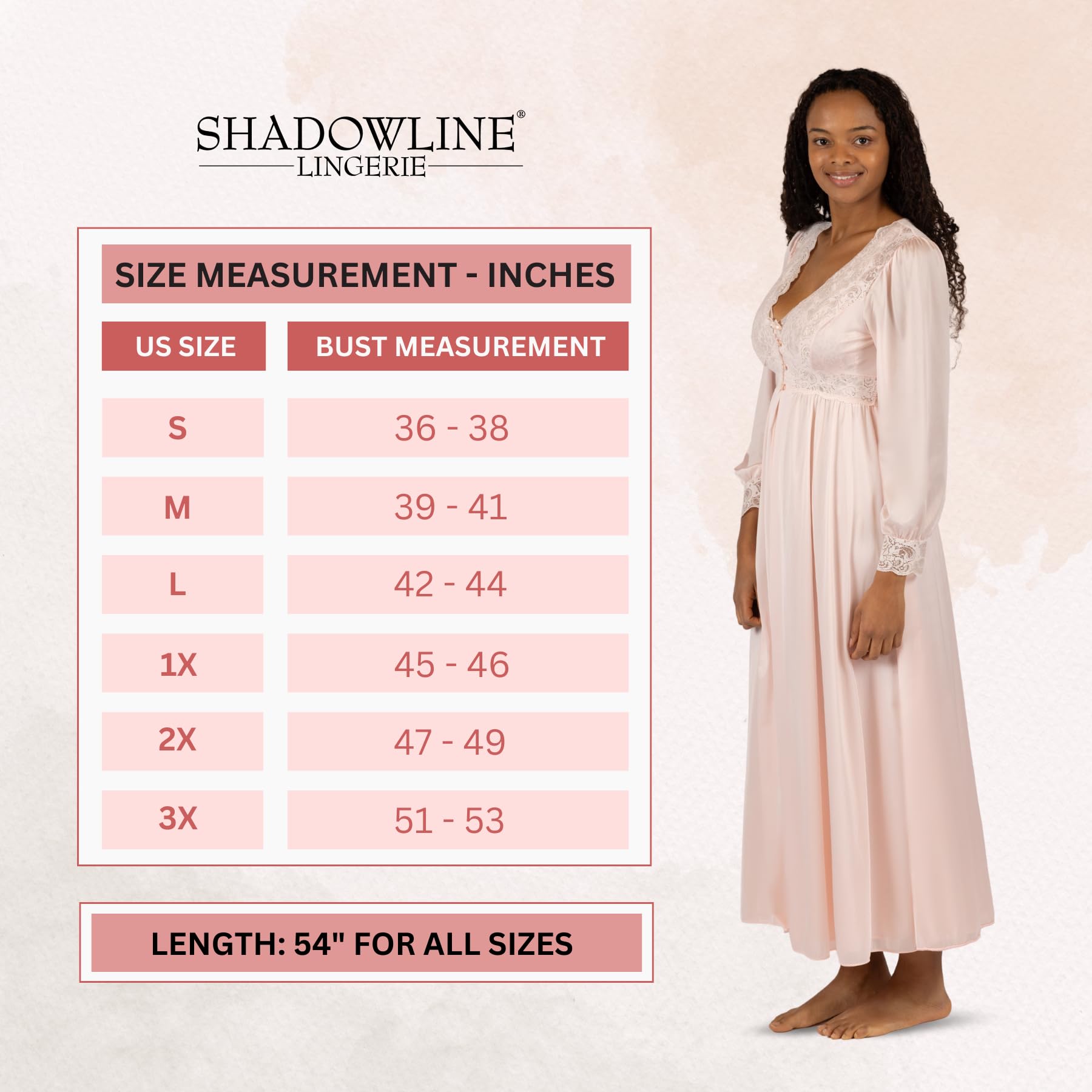 SHADOWLINE Langer, fließender Damen-Bademantel mit Knopfleiste, Seide Blumenmuster, Stretch, Spitze, Mieder, Dessous, elegante Nachtwäsche