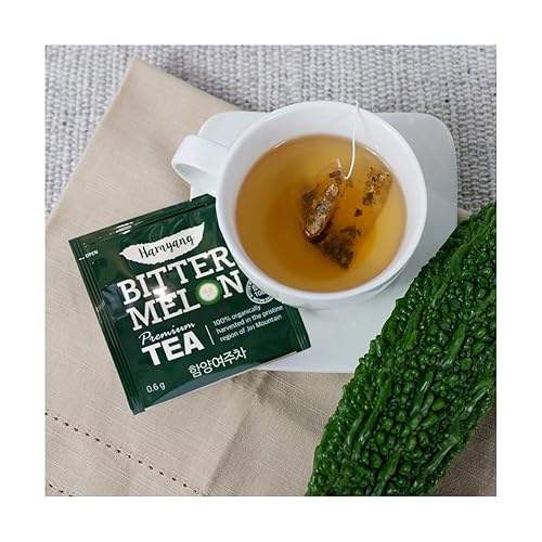 Miniatura 4 de Hamyang Paquete de 3 bolsitas de té de melón amargo 100% natural (60 bolsitas de té en total)