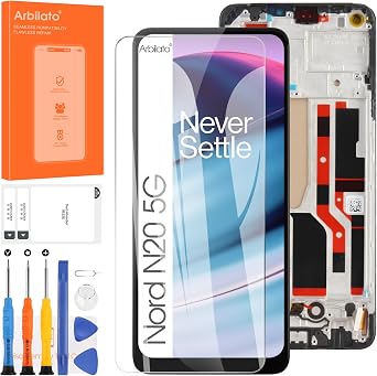 Not Original Screen for Oneplus Nord N20 5G Screen Replacement for 1+ Nord N20 5G LCD Screen GN2200,CPH2459 Touch Display Digitizer Assembly Repair PartsBlack with Frame