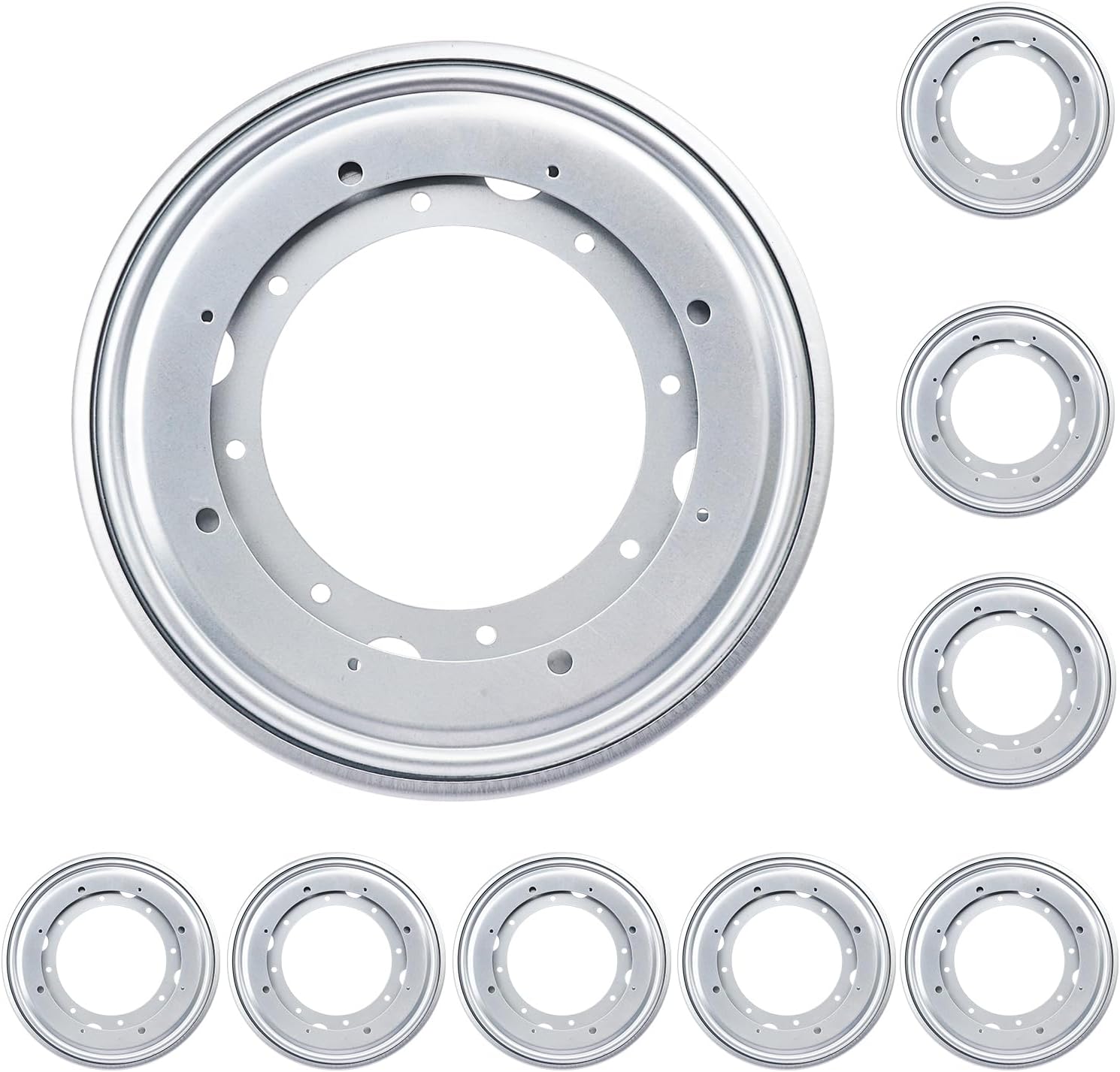9 Pack 9" Lazy Susan Turntable Bearing Plate, Heavy Duty 750lbs Load Capacity, Lazy Susan Turntable Ball Bearing for Rotating Table, Serving Tray, Kitchen Storage(Silvery)