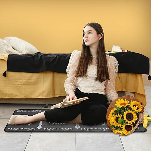 Miniatura 6 de Juego de 2 alfombras de cocina de girasol, antideslizantes, lavables, de microfibra, alfombras y tapetes para cocina, decoración de granja,