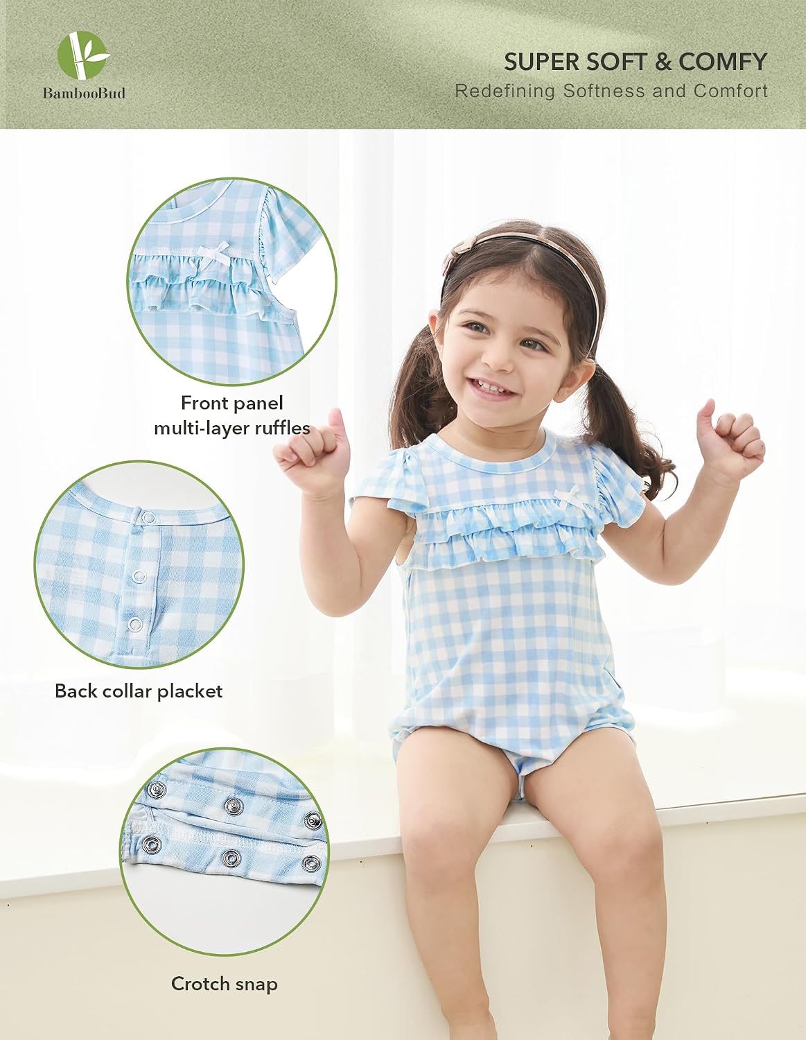 Bamboo Viscose Baby Girl Bodysuit Girls Sleeveless Jumpsuit Super Soft Summer Snap Cloth Cooling Outfit Playwear