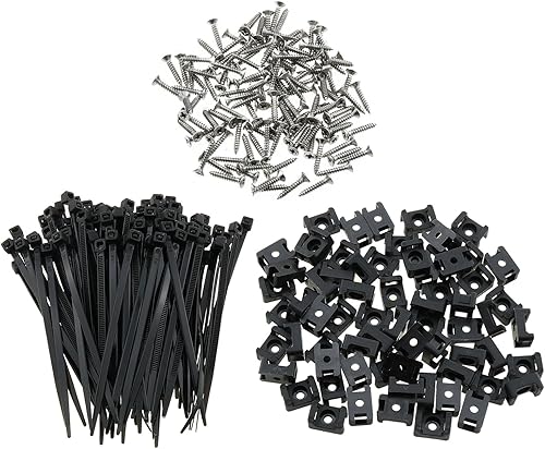 ZZHXSM 100 piezas de clip de anclaje para cable de almacenamiento, 0.118 in, base de cremallera de cable negro, soporte de silla con brida y