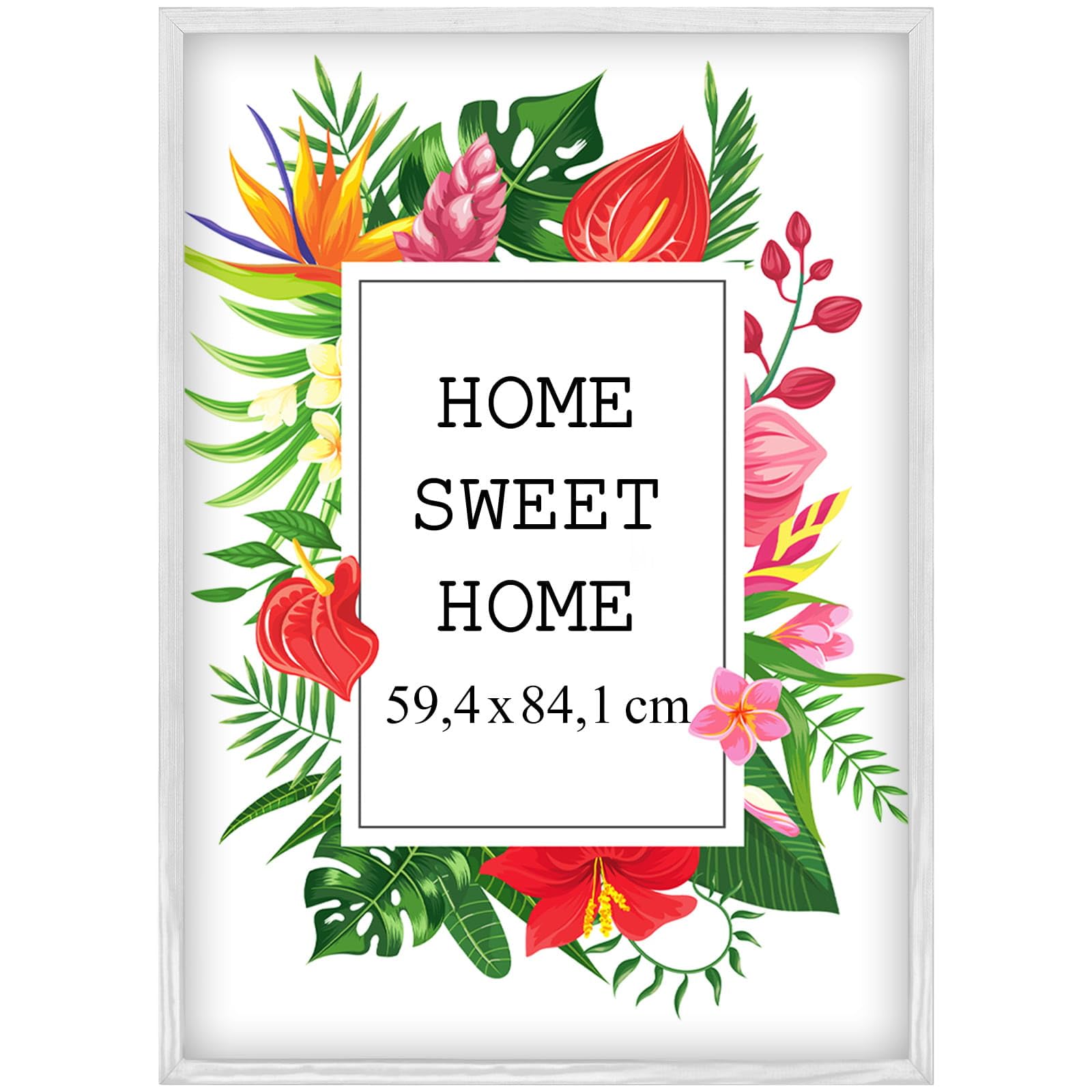 Mg Design White Wooden Photo Frame A1 23.4 X 33.1 In (59.4 X 84.1 Cm) – Shatter-Resistant Acrylic Glass – Wall Mount Portrait & Landscape