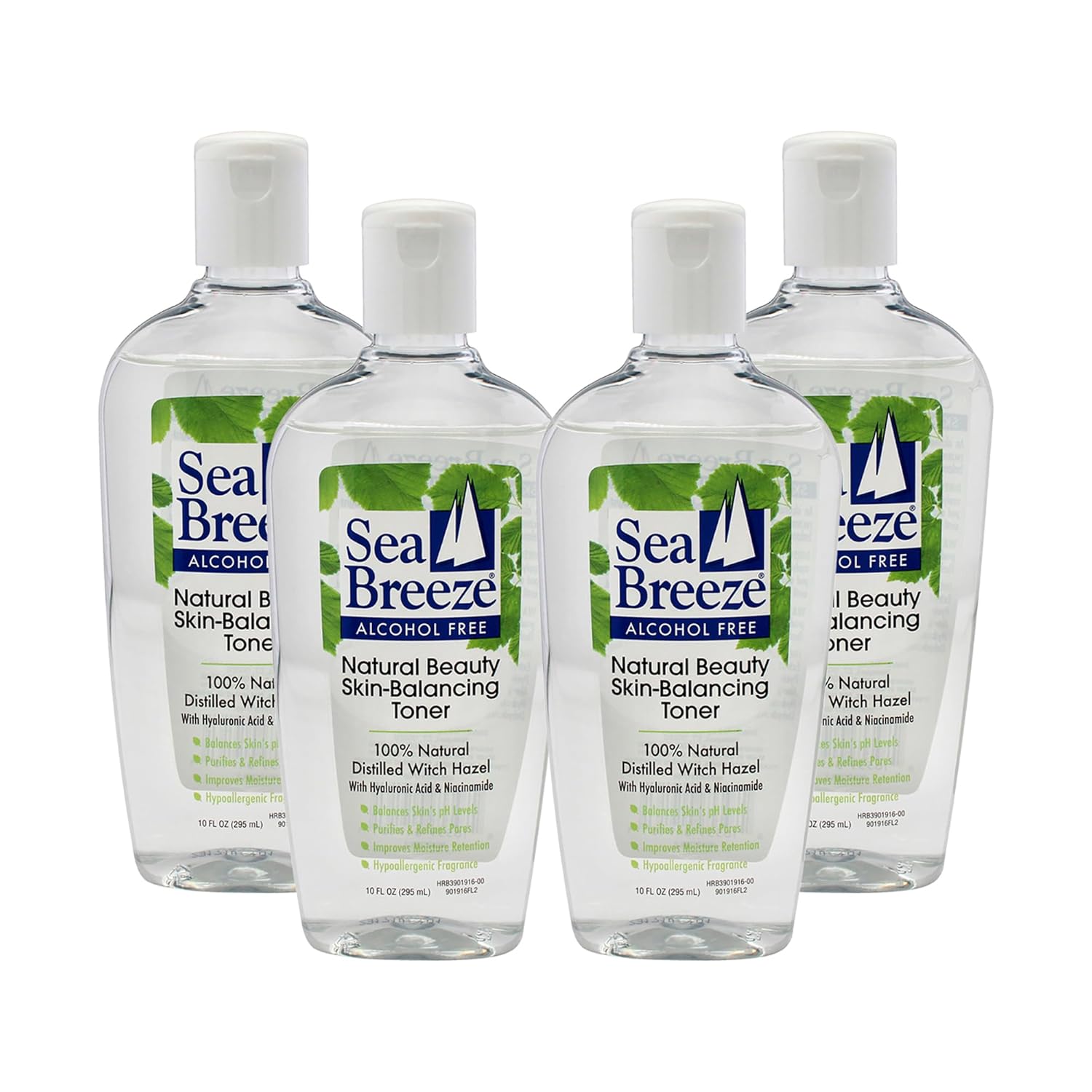Sea Breeze Skin-Balancing Toner - Pore Cleanse and Hydrating Toner - Facial Toner with Hyaluronic Acid, Niacinamide, Witch Hazel - No Alcohol - 4 pc