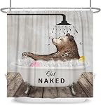 Rideaux de douche d'ours bruns mignon animal sauvage dans baignoire Rideaux en bois pour enfants Rustique ferme Woodland Barn Rideau de douche pour salle de bains Polyester tissu 72x72 1 cm