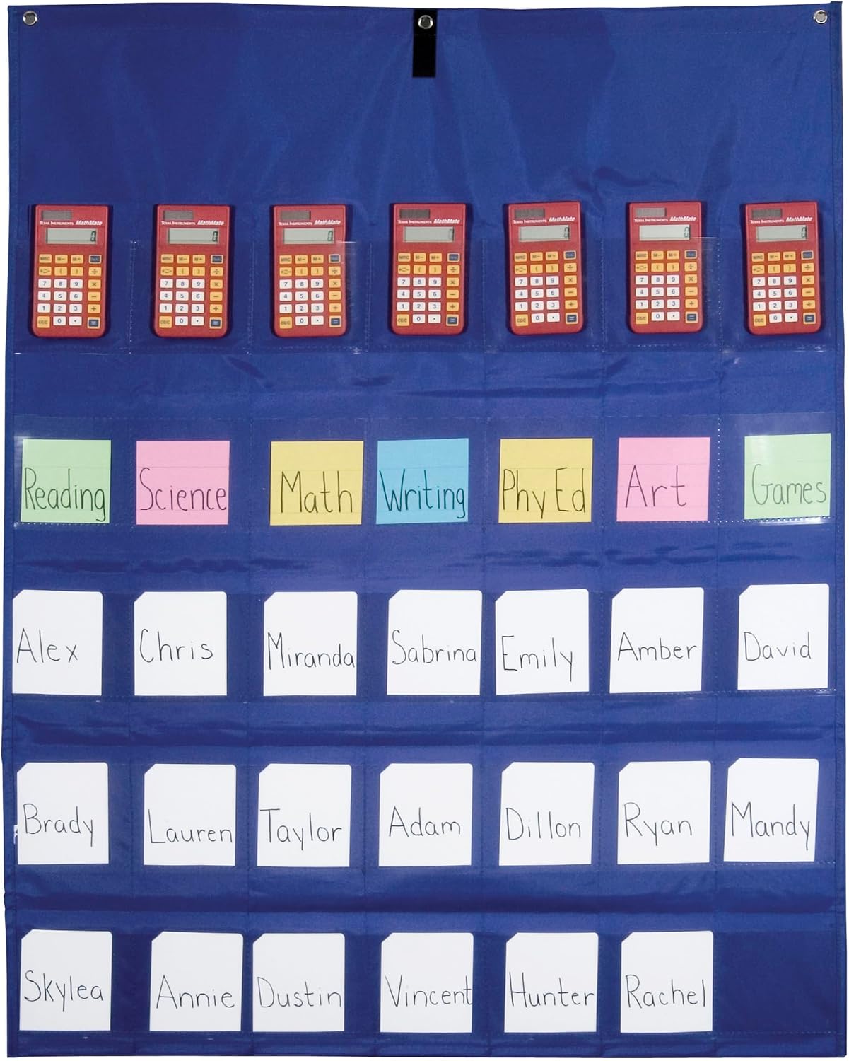 School Smart Calculator-Multi-Use Pocket Chart, 35 Pockets, 30 x 38 Inches