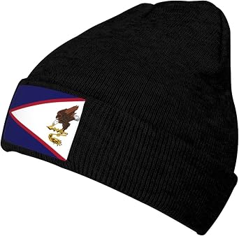 American Samoas Flag Knit Beanie Winter Hats for Men and Women Knitted Cuffed Skull Cap Acrylic Daily Beanie Hat