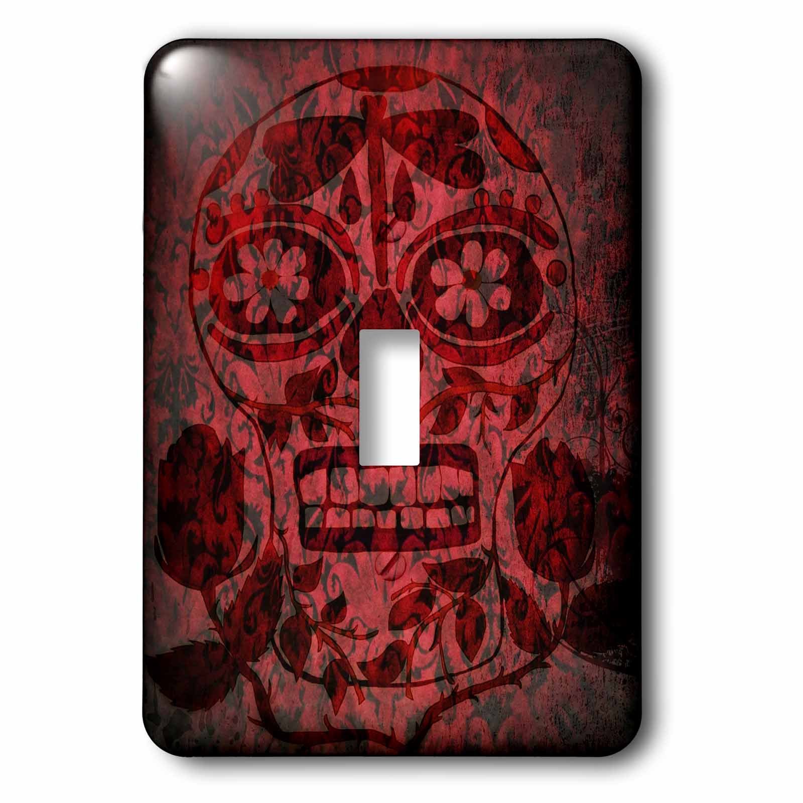 Interrupteur à bascule Red Skull Day of the Dead avec motif multicolore artistique