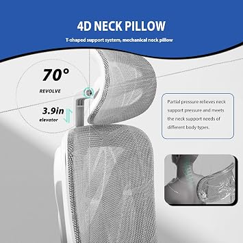 Desk Office Chair,Ergonomic High Back Computer Chair,Comfortable Recliner with Footrest,Lumbar Support Breathable Mesh Swivel Chair with Adjustable Armrests,Black