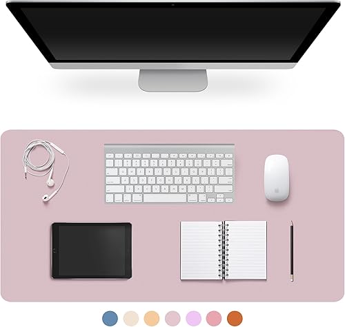 Miniatura 26 de Protector de almohadilla de escritorio de piel CADONO, almohadilla de escritorio antideslizante, gran almohadilla de ratón de piel sintética PU,