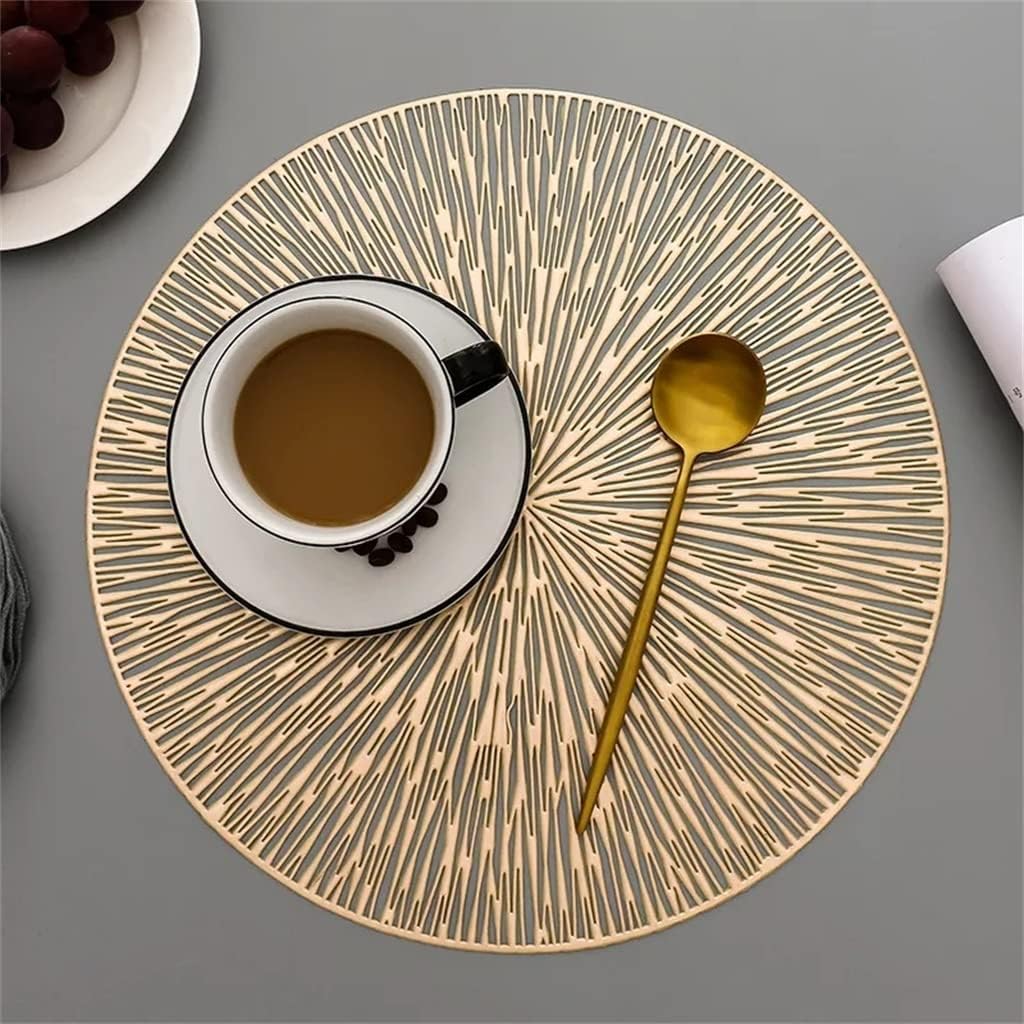 Round Table Mat Dining Table Mat Bowl Plate Protector Hollow Dining Table Rug Steak Decoration(D)