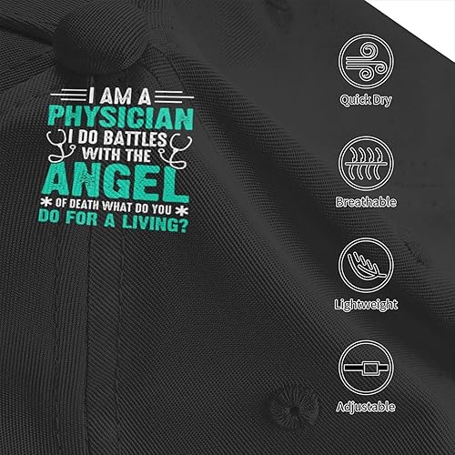 Miniatura 5 de Gorra de béisbol con texto en inglés "I Am A Physician I Do Battles with The Angel" para hombres y mujeres, ajustable, gorra de camionero casual