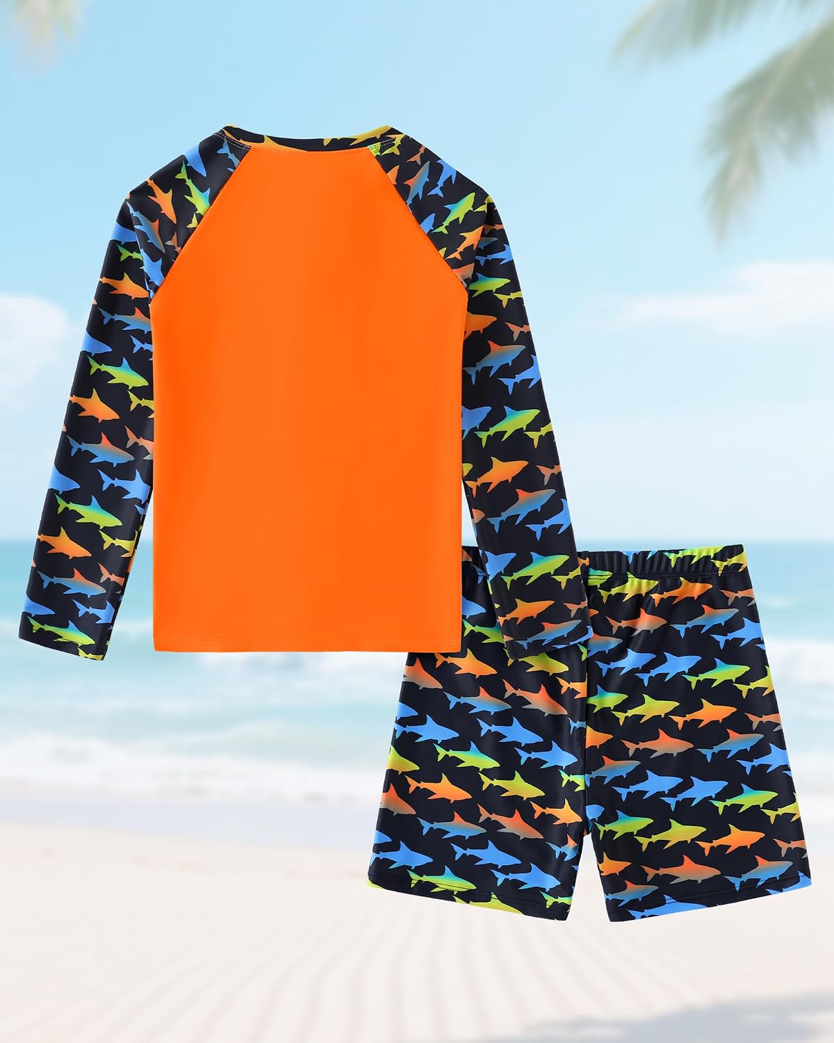 Toddler Boy Swim Set 2 Piece Rash Guard Swimsuit Long Sleeve Bathing Suit Little Kids Swimwear 4t 5t