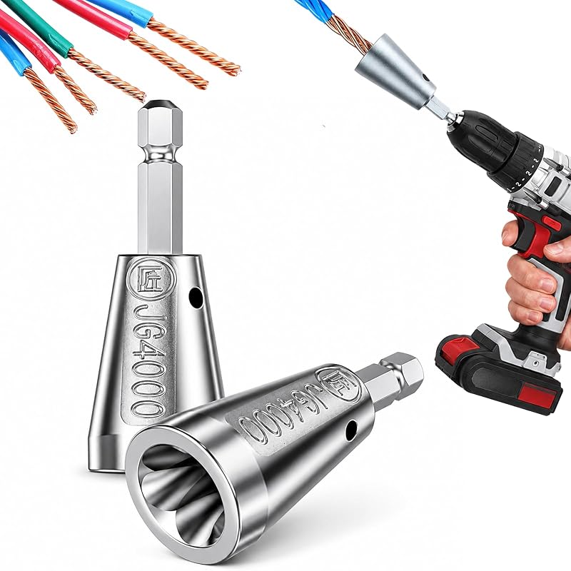 Ferramenta para Torcer Fios com Furadeira Binazon em Aço 40Cr, Haste Sextavada de 6 mm, com Janela de Observação, para Fios de 9–22 AWG e 1,5–6 mm², Kit com 2 peças