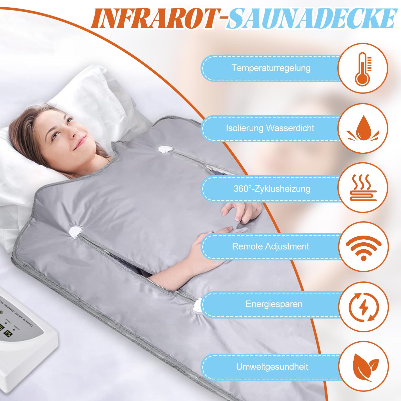 Telo da sauna a infrarossi, professionale Oxford a infrarossi, doppio design anti-perdite, coperta da sauna per sudorazione calda, rilassamento, disintossicazione, adatto per casa, salone di