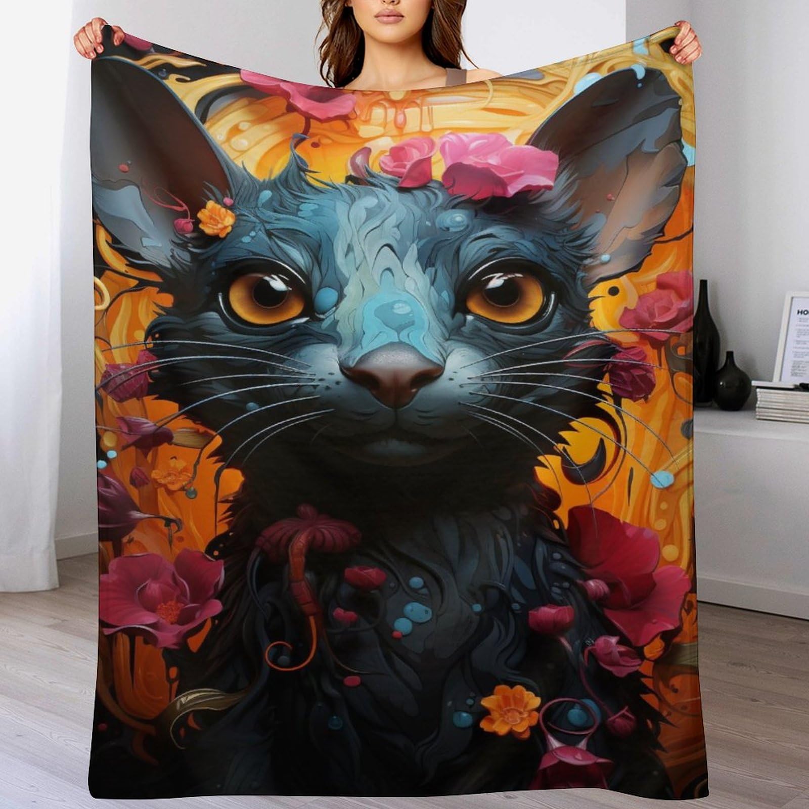 Couverture douce en flannel imprimée souris, plaid polaire thermique toutes saisons