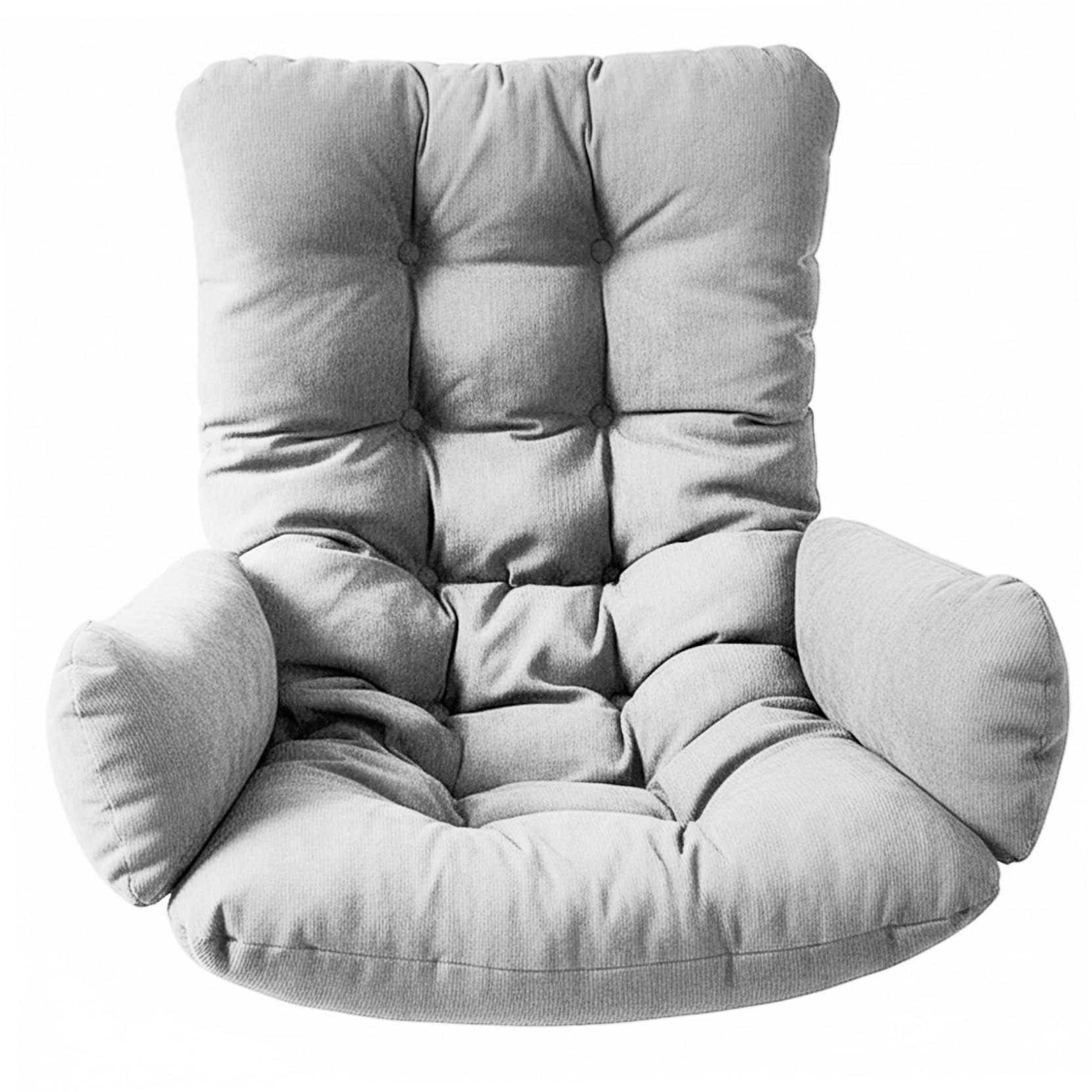 Ginwrek Hanging Chair Cushion Egg Chair Cushion, Thickened & Comfort Swing with Removable Cover for Indoor Outdoor Hanging Chairs, 19.7×49.2in, Grey