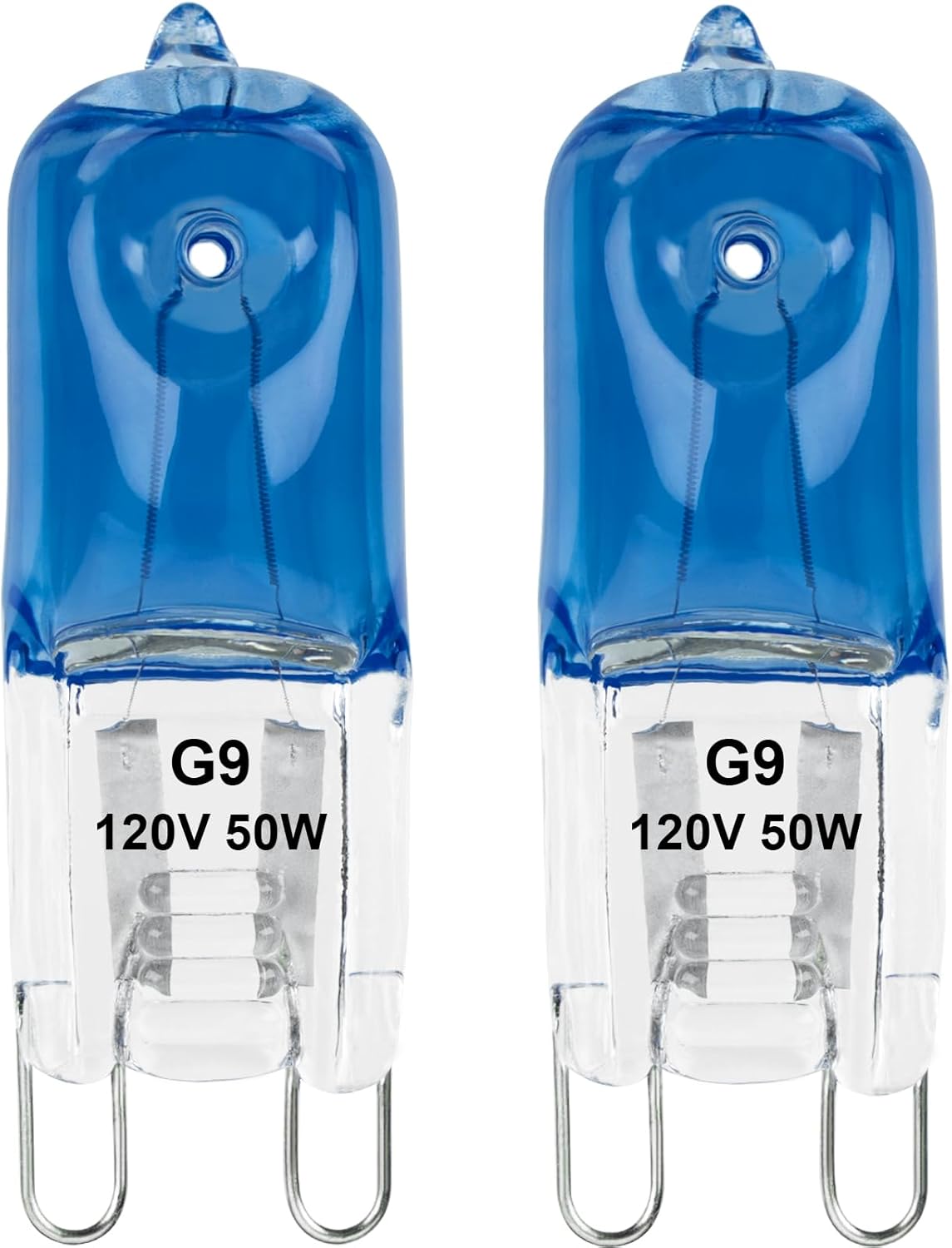G9 Heat Lamp Bulbs for Reptile,Day Blue, Mini Halogen Bulb 50W, Infrared Reptile Heat Lamp for Bearded Dragon Gecko Turtle Lizard, Pack of 2